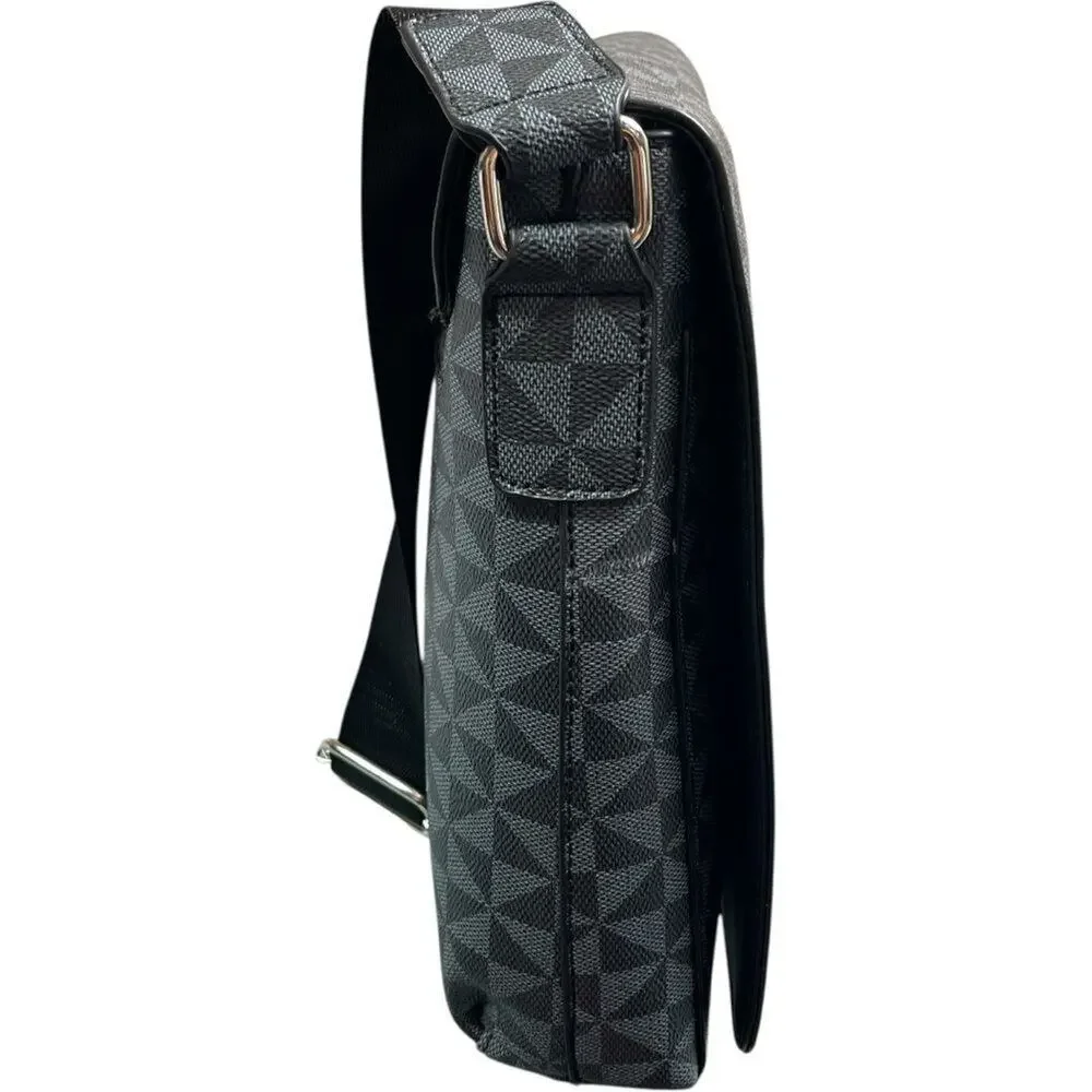 Black Gray Monogram  Shoulder Crossbody Messenger Bag